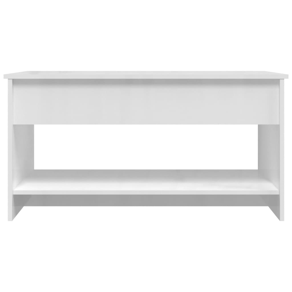 Coffee Table High Gloss White 40.2"x19.7"x20.7" Engineered Wood