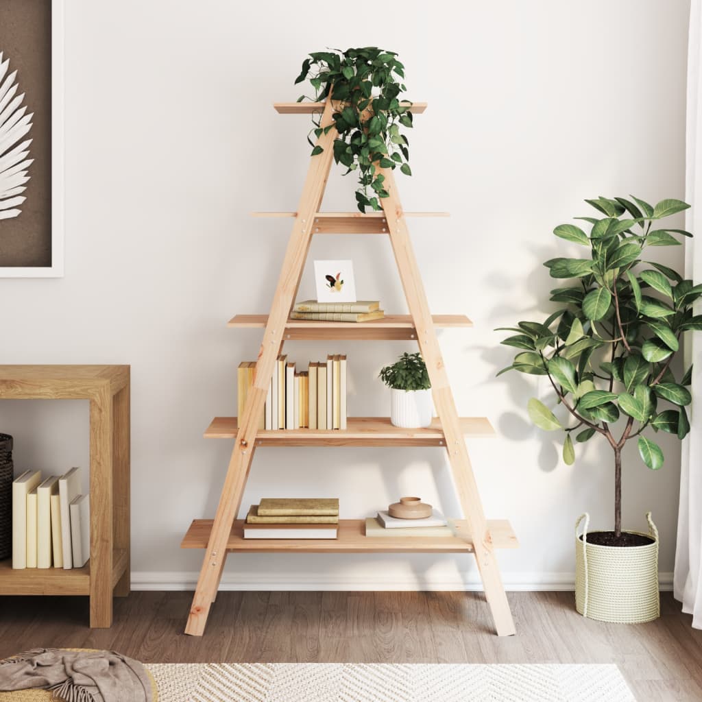 5-Tier Shelf A-shape 43.3"x15.7"x71.1" Solid Wood Pine