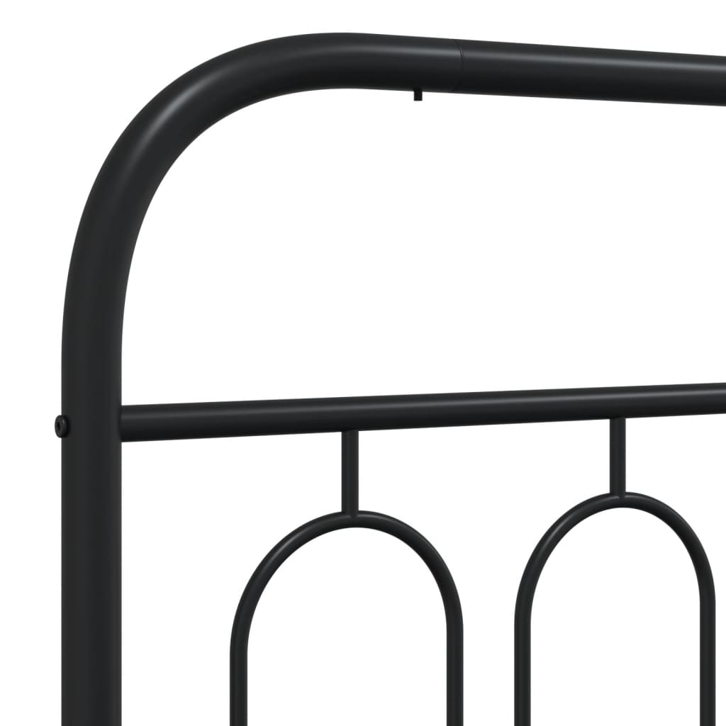 Metal Bed Frame without Mattress with Headboard Black 39.4"x78.7"