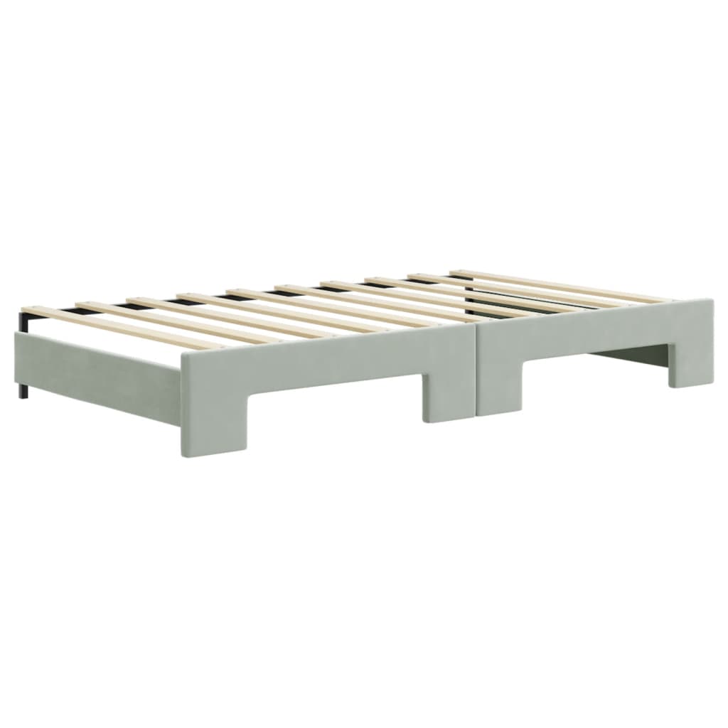 Daybed with Trundle without Mattress Light Gray 39.4"x74.8"