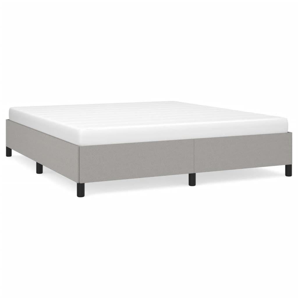 Bed Frame without Mattress Light Gray California King Fabric