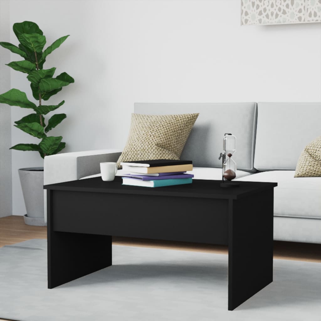 Coffee Table Black 31.5"x19.9"x16.3" Engineered Wood