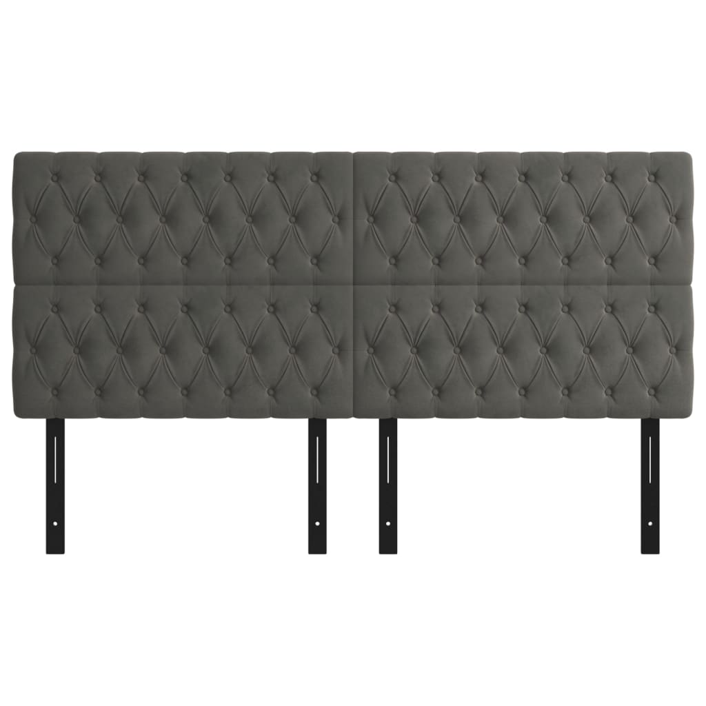 Headboards 4 pcs Dark Gray 35.4"x2.8"x30.7"/34.6" Velvet