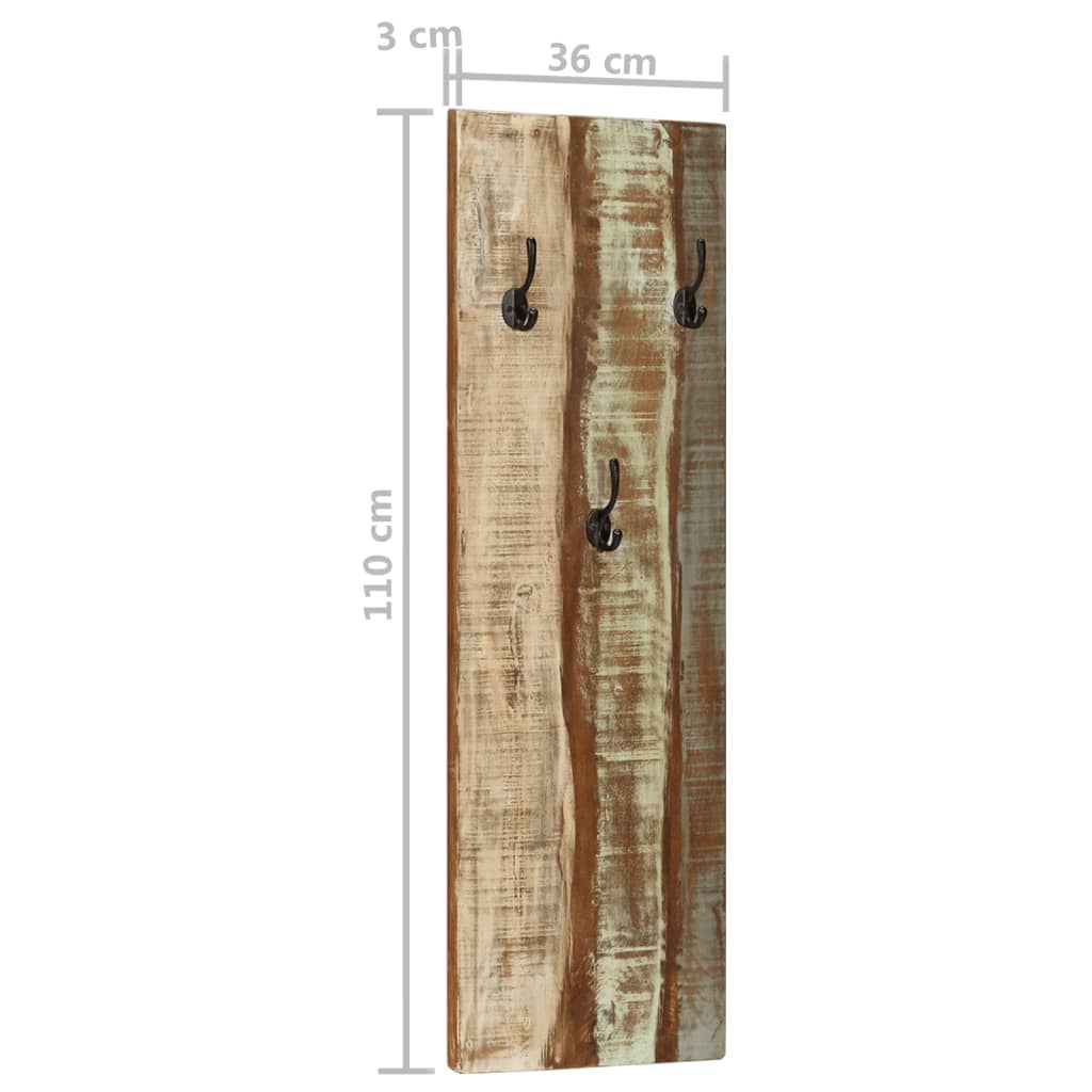 Wall-mounted Coat Racks 2 pcs 14.2"x1.2"x43.3" Solid Reclaimed Wood