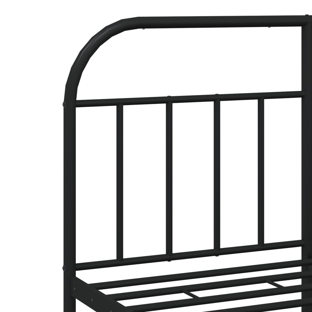 Metal Bed Frame without Mattress with Headboard Black 59.1"x78.7"