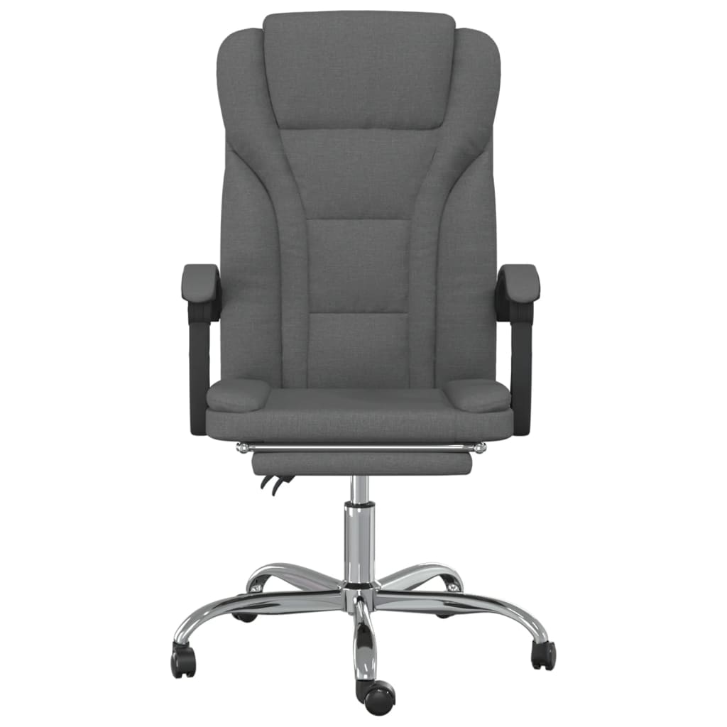 Reclining Office Chair Dark Gray Fabric