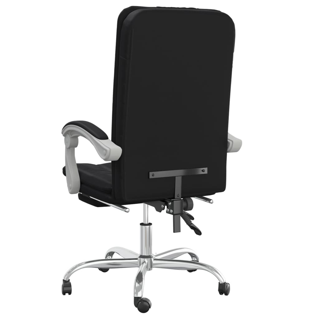 Reclining Office Chair Black Faux Leather