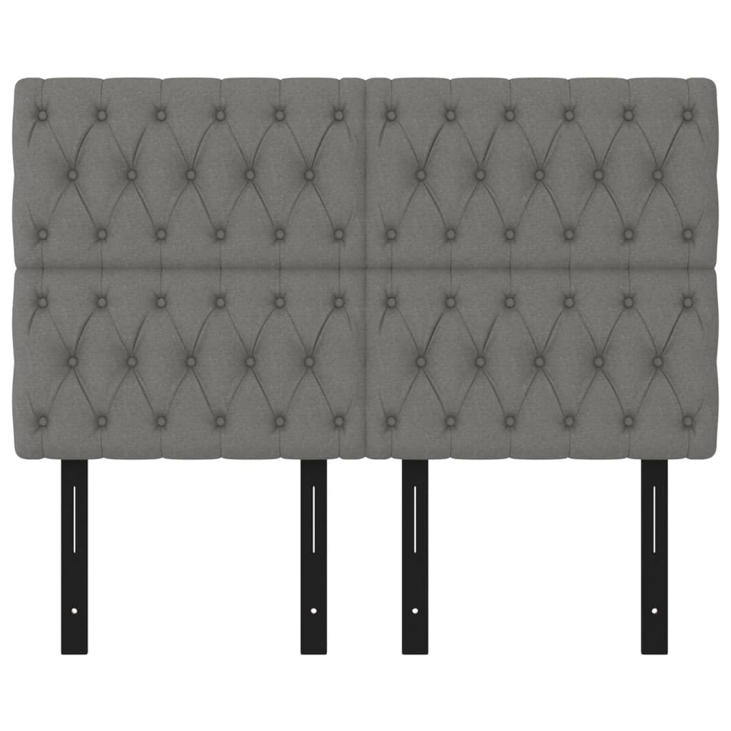 Headboards 4 pcs Dark Gray 28.3"x2.8"x30.7"/34.6" Fabric