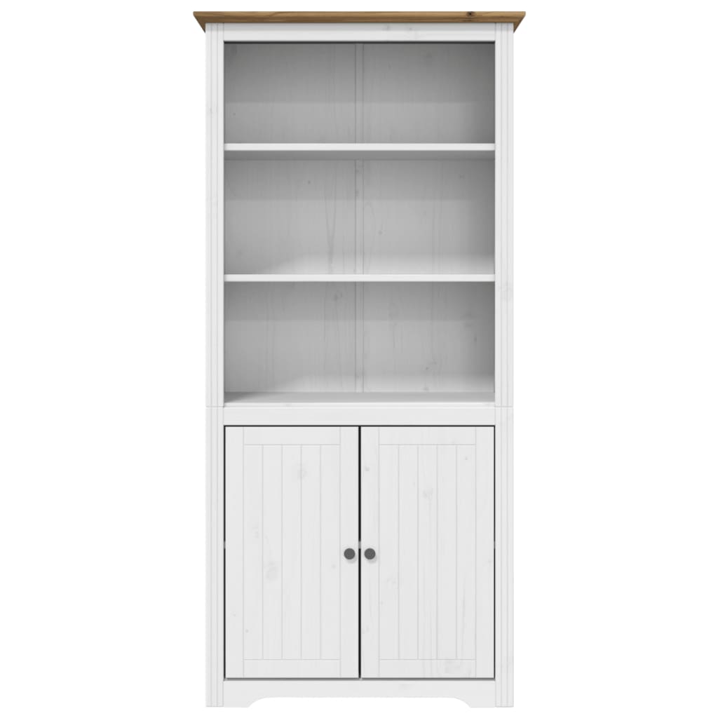 Bookcase BODO White and Brown 32.3"x15.7"x68.1" Solid Wood Pine