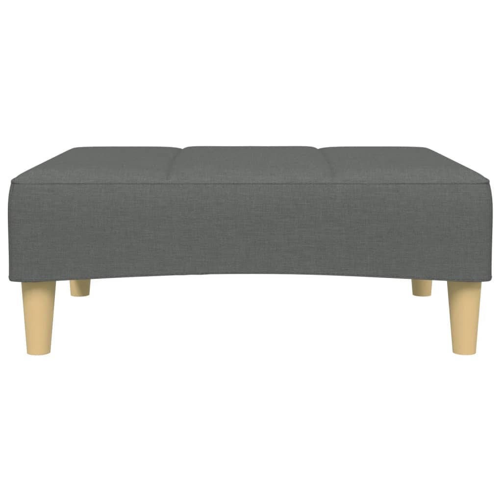 2-Seater Sofa Bed with Footstool Dark Gray Fabric