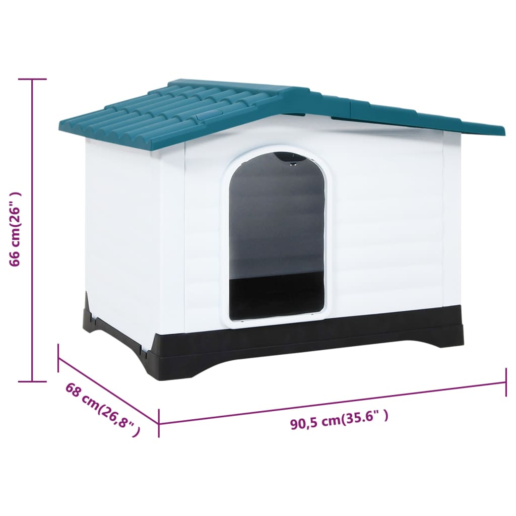 Dog House Blue 35.6"x26.8"x26" Polypropylene