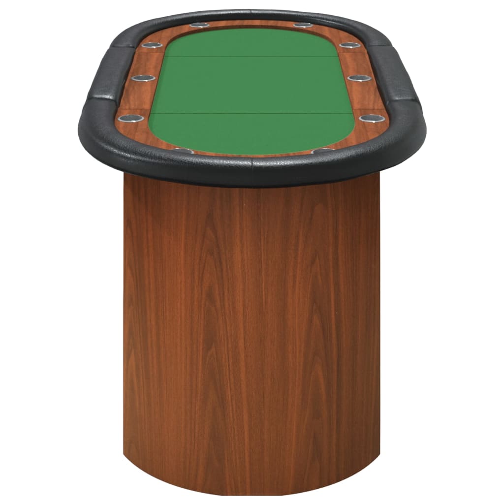 10-Player Poker Table Green 63"x31.5"x29.5"