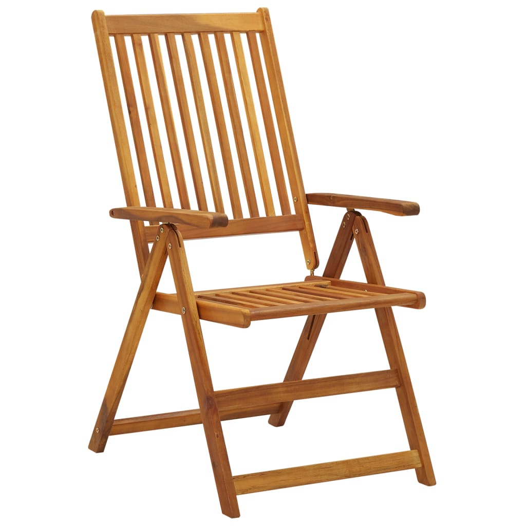 Folding Patio Chairs 6 pcs with Cushions Solid Acacia Wood