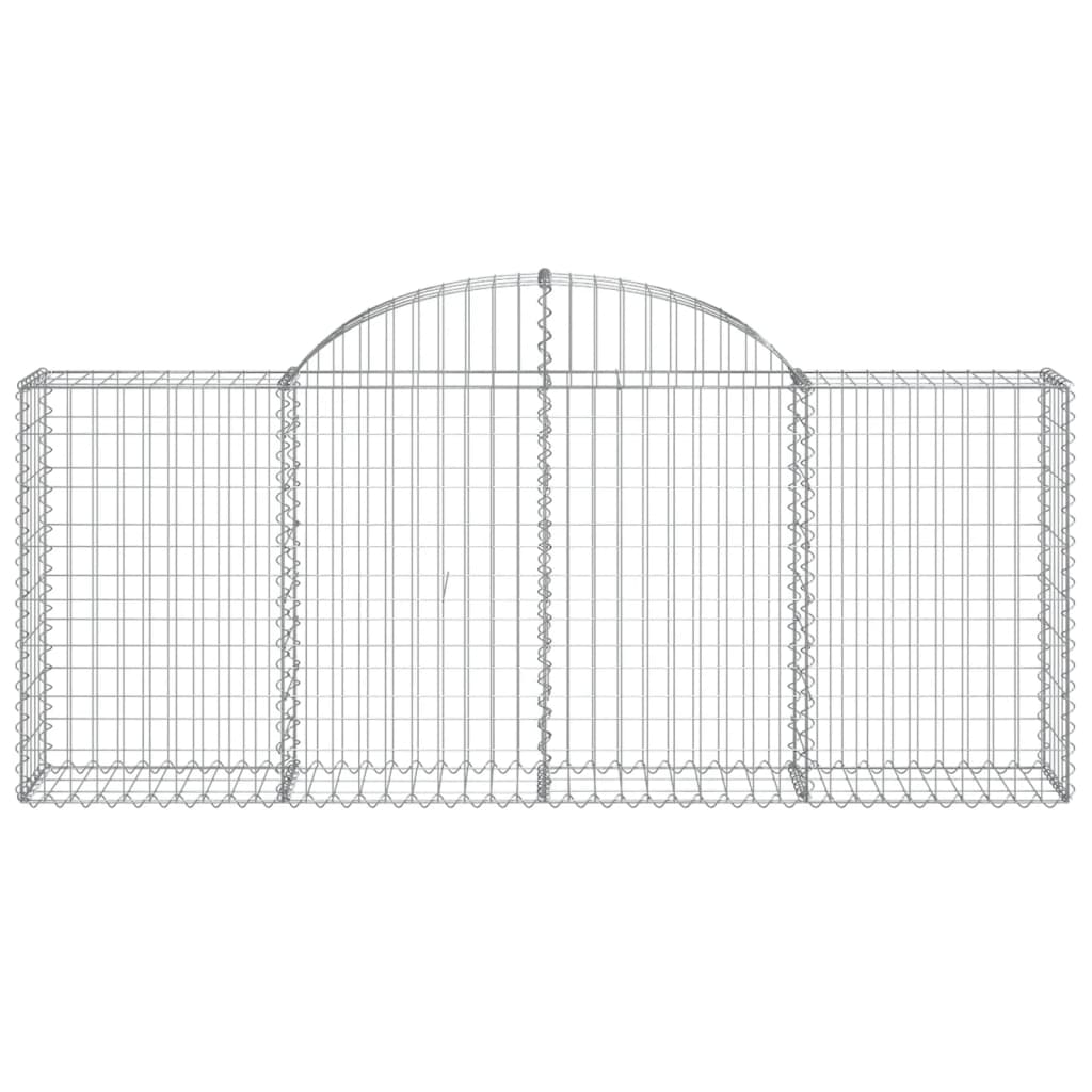 Arched Gabion Baskets 2 pcs 78.7"x11.8"x31.5"/39.4" Galvanized Iron