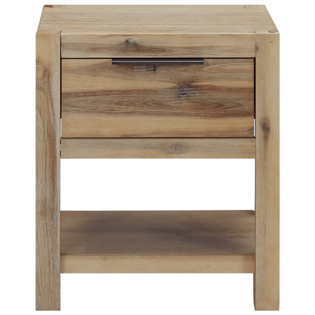 Nightstands with Drawers 2 pcs 15.7"x11.8"x18.9" Solid Acacia Wood