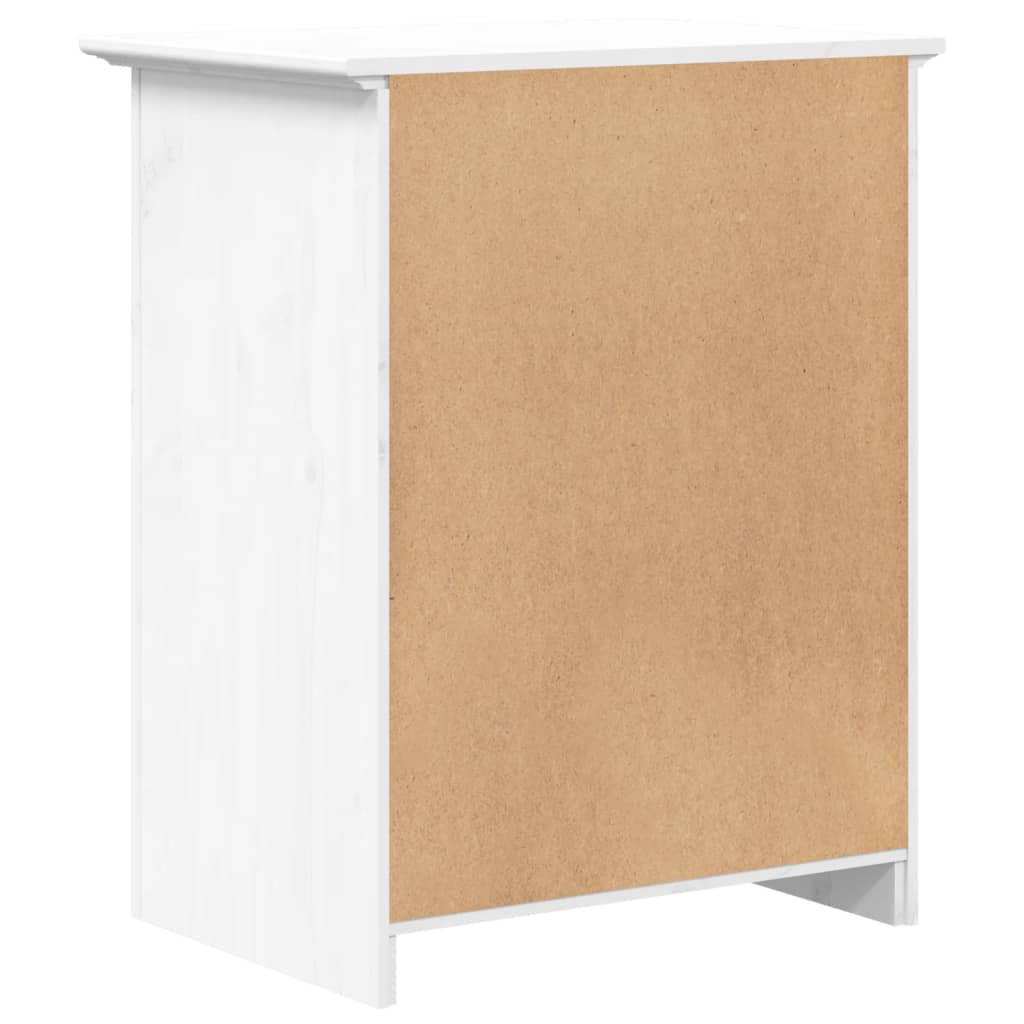 Bedside Cabinet BODO White 20.9"x15.2"x26.4" Solid Wood Pine