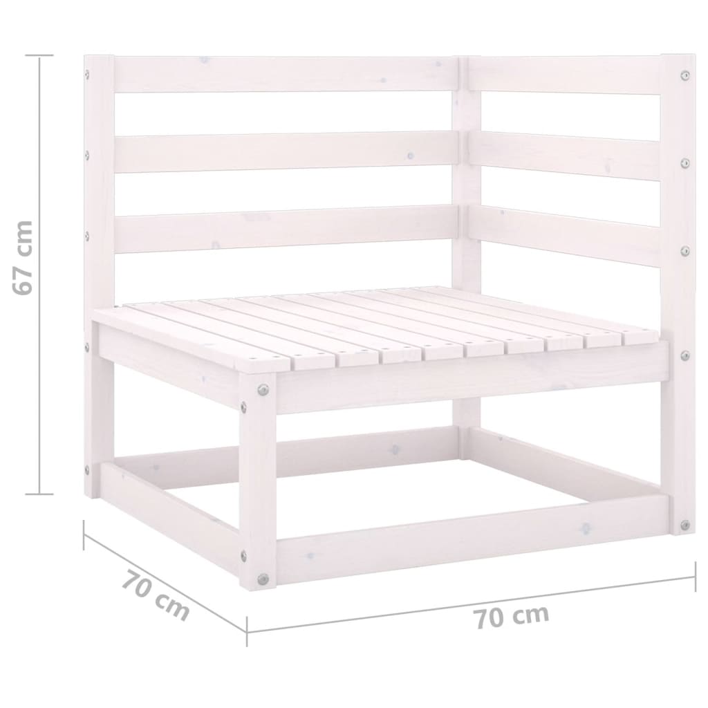 Patio Corner Sofas 2 pcs White Solid Pinewood