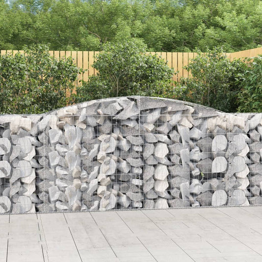 Arched Gabion Baskets 6 pcs 157.5"x19.7"x39.4"/47.2" Galvanized Iron