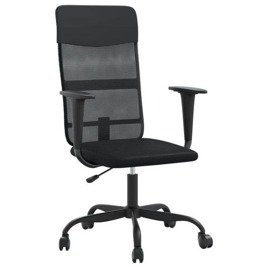 Office Chair Black Mesh Fabric and Faux Leather