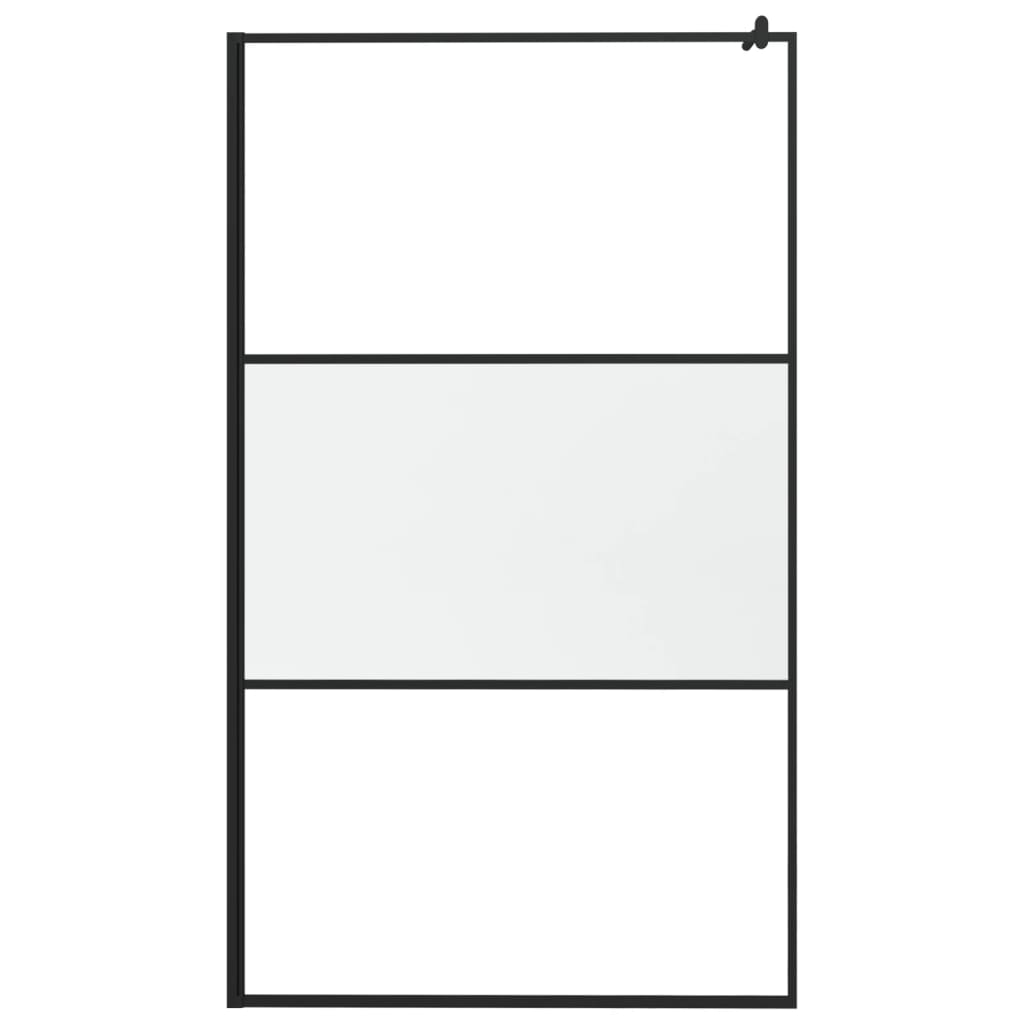 Walk-in Shower Wall with Shelf Black 45.3"x76.8" ESG Glass&Aluminum