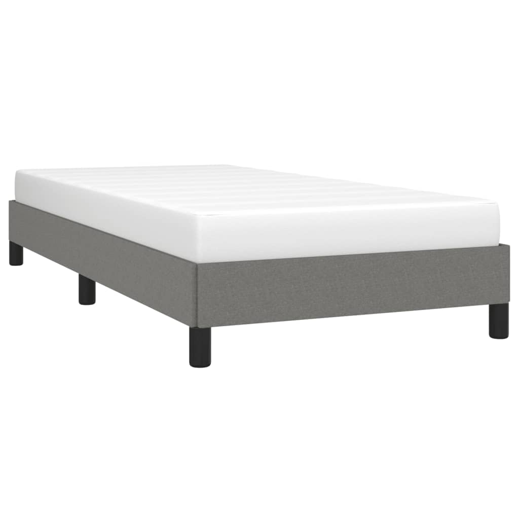 Bed Frame Dark Gray 39.4"x74.8" Twin Fabric