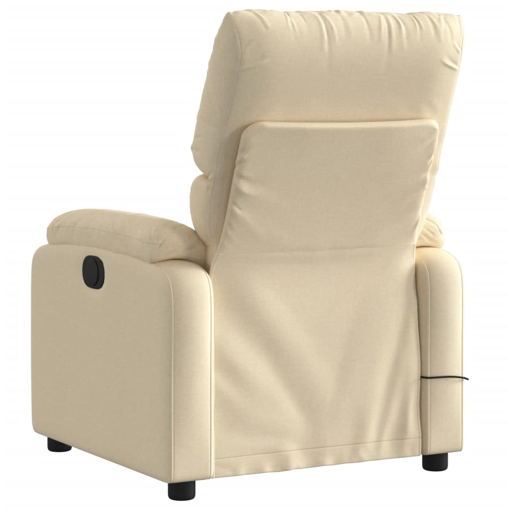 Electric Massage Recliner Chair Cream Fabric