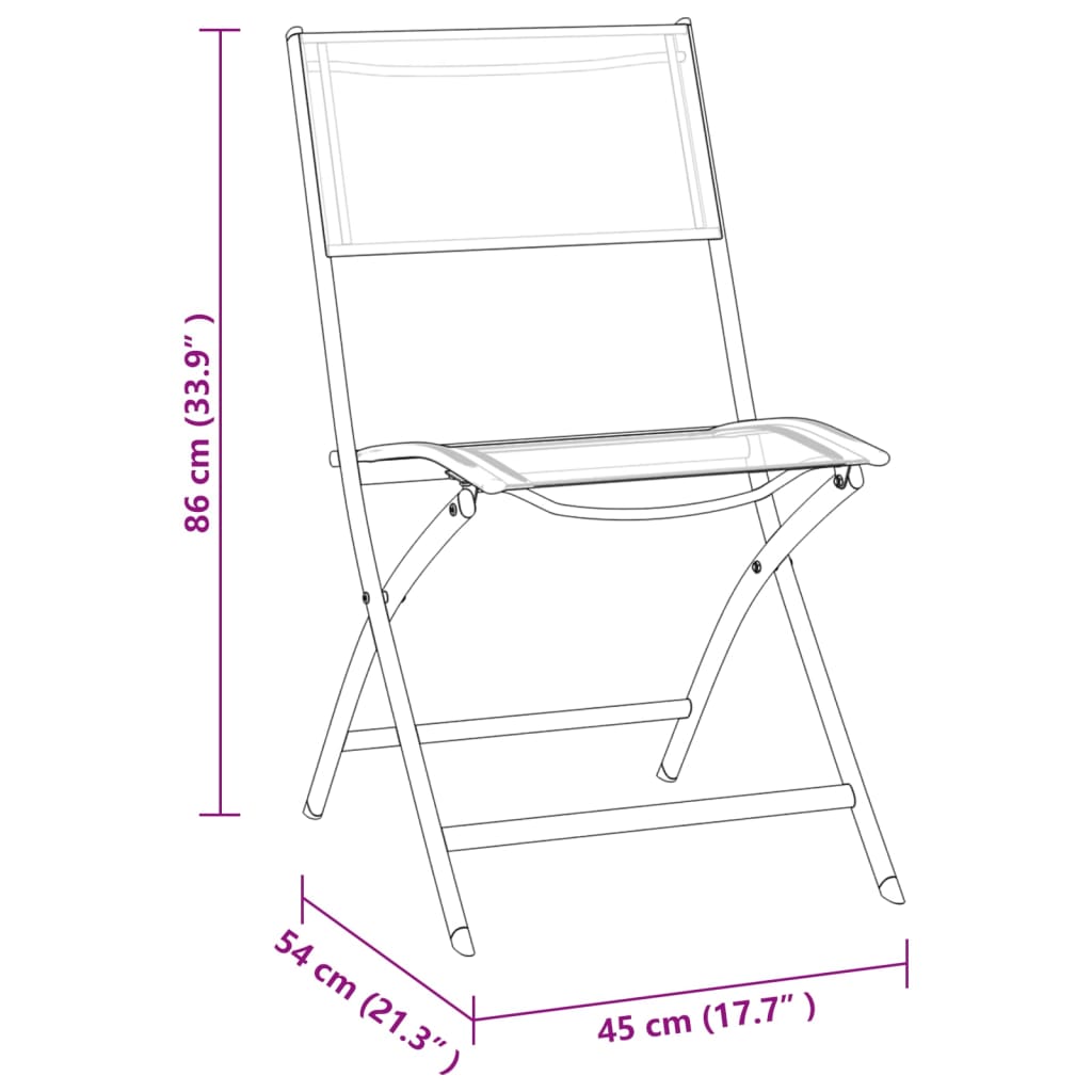 3 Piece Patio Dining Set Steel