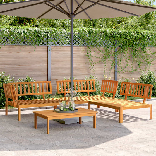 4 Piece Patio Pallet Sofa Set Solid Wood Acacia