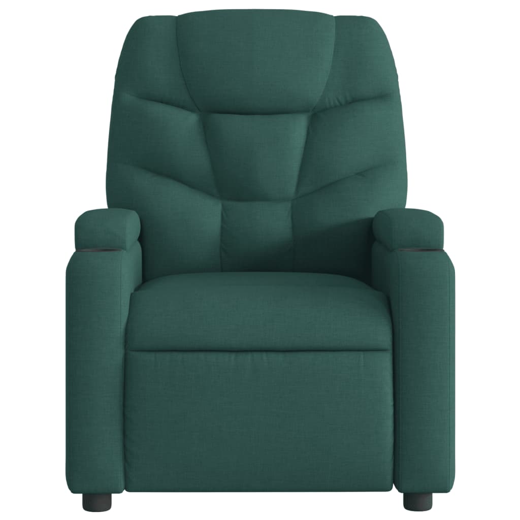 Massage Recliner Chair Dark Green Fabric