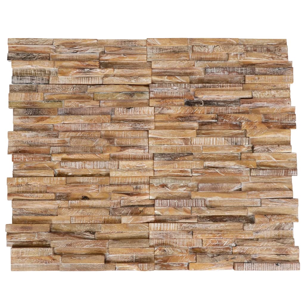 3D Wall Cladding Panels 10 pcs 10.9 ft² Solid Teak Wood