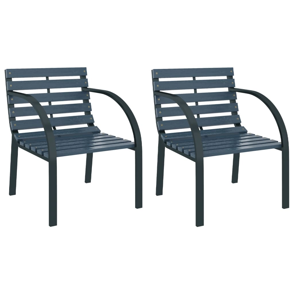 Patio Chairs 2 pcs Gray Wood