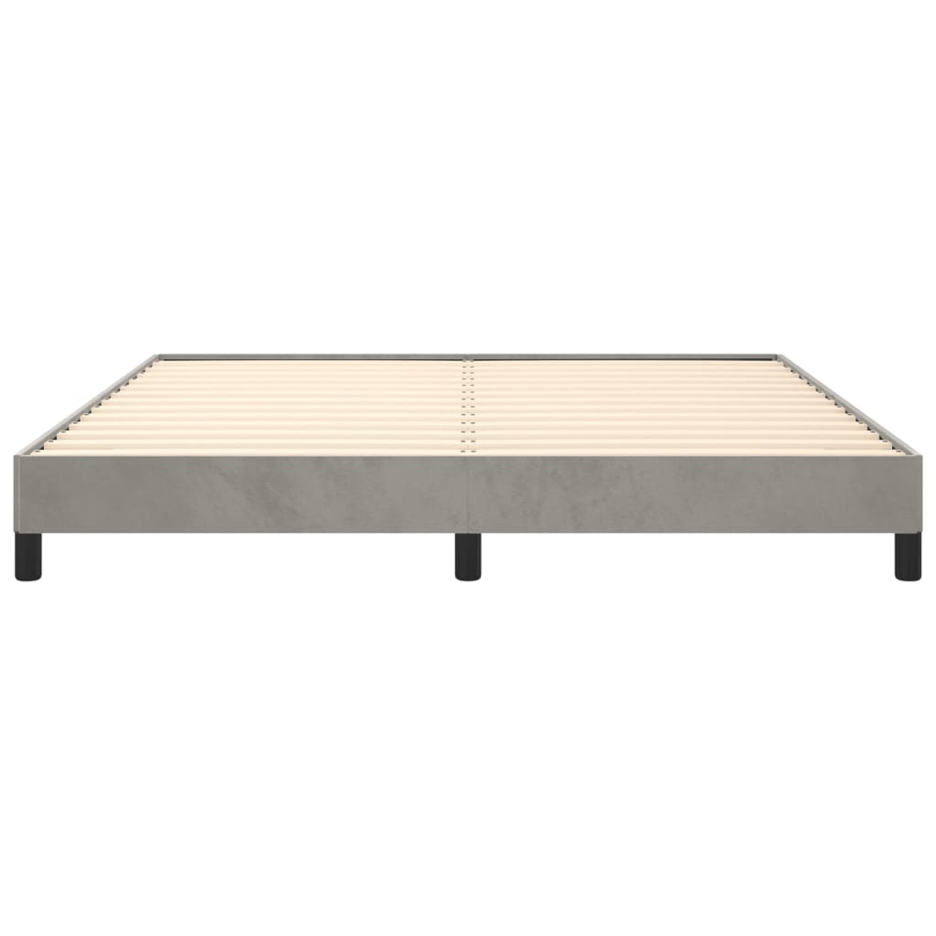 Bed Frame without Mattress Light Gray King Velvet (US Only)