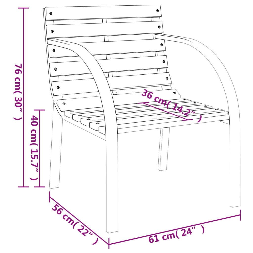 Patio Chairs 2 pcs Gray Wood