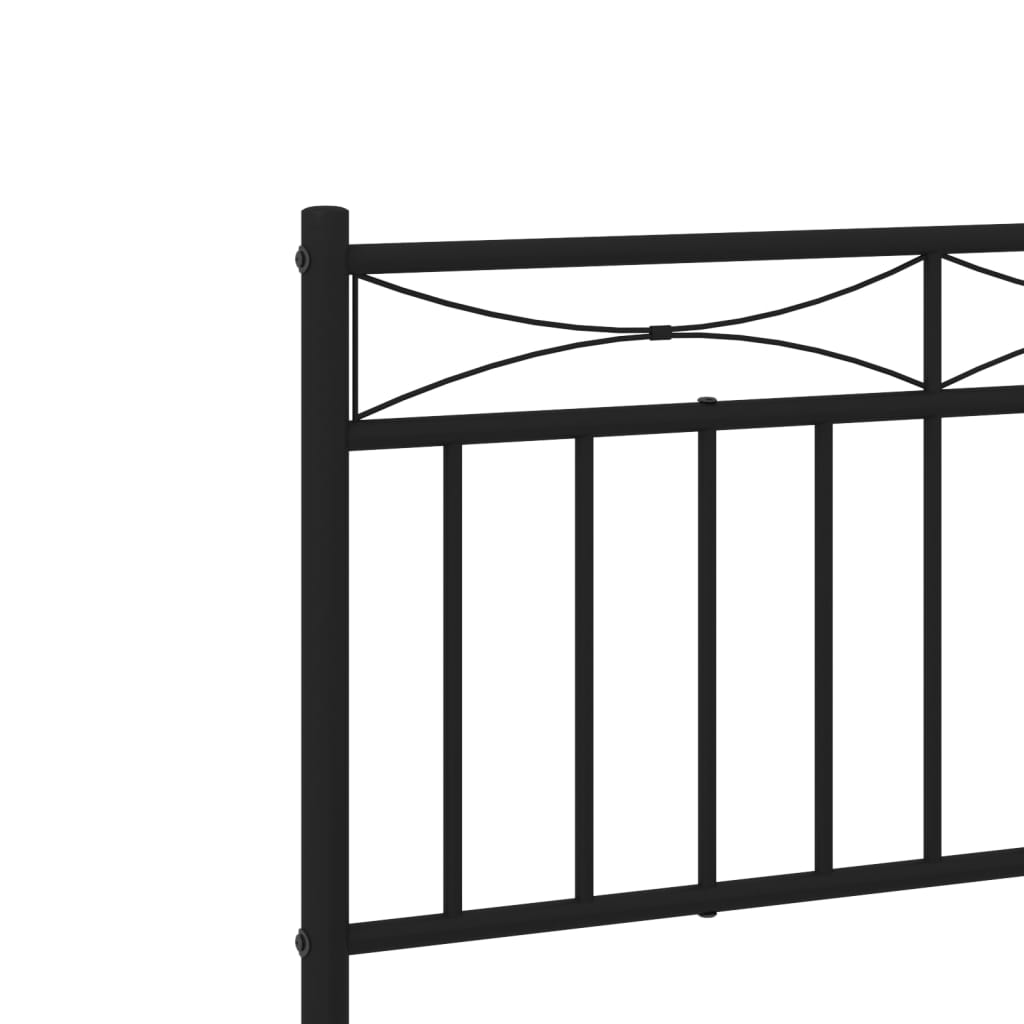 Metal Bed Frame without Mattress with Headboard Black 39.4"x74.8"