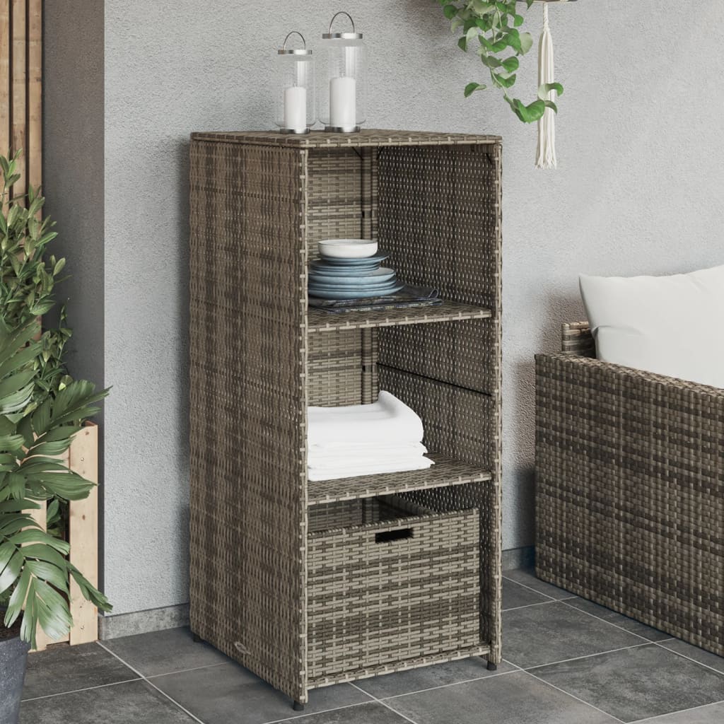 Patio Storage Cabinet Brown 19.7"x21.7"x45.3" Poly Rattan