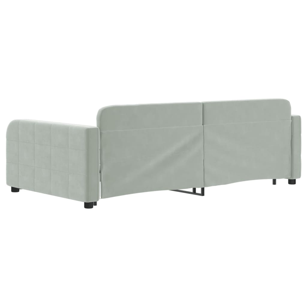 Daybed with Trundle without Mattress Light Gray 39.4"x74.8"