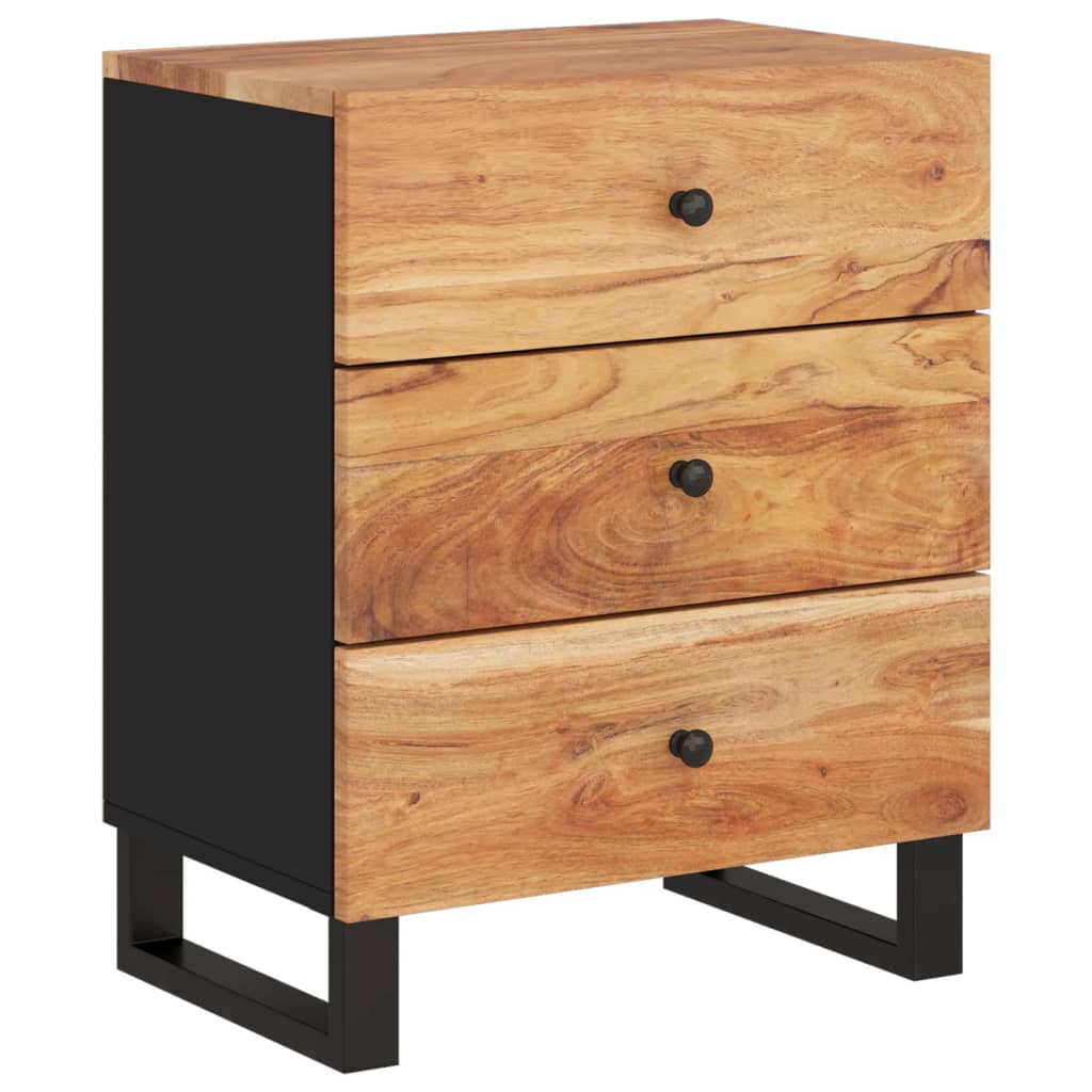 Bedside Cabinet 19.7"x13"x24.4" Solid Wood Acacia&Engineered Wood