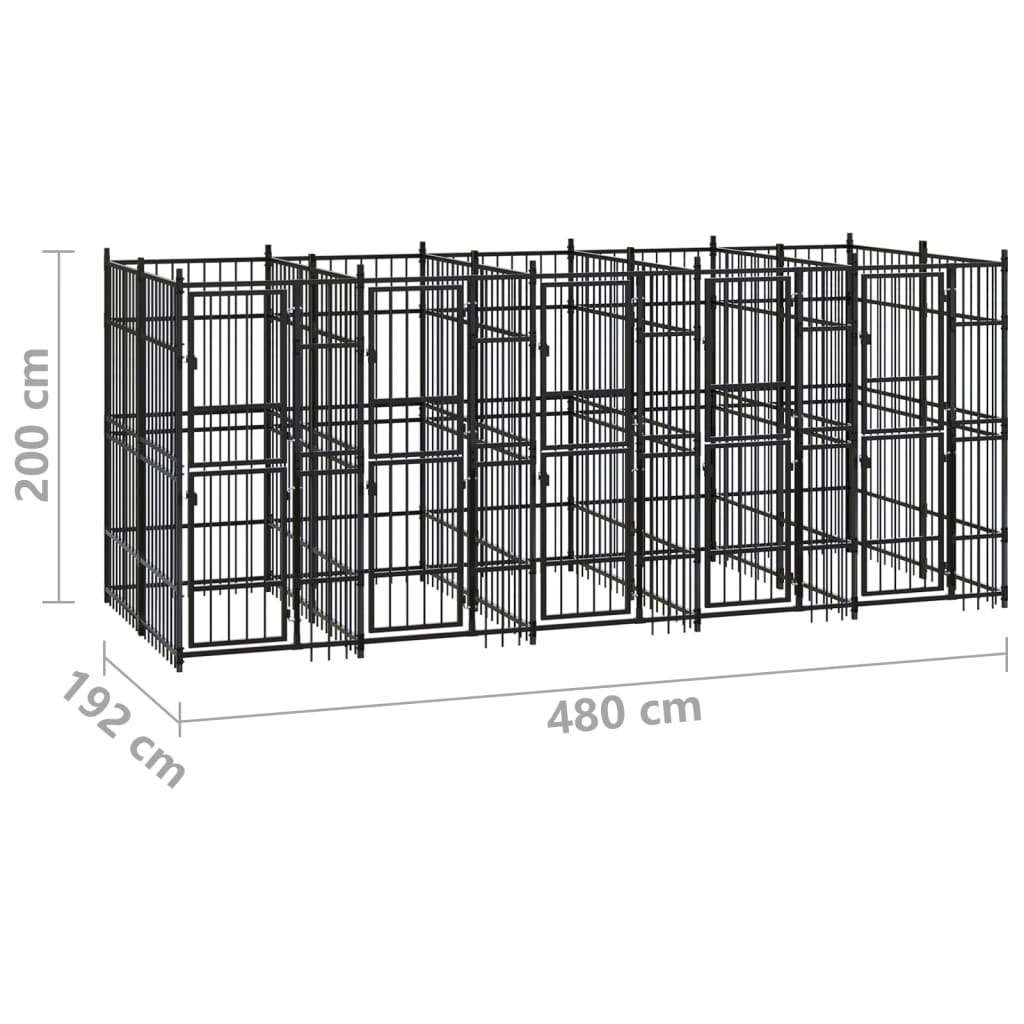 Outdoor Dog Kennel Steel 99.2 ft��