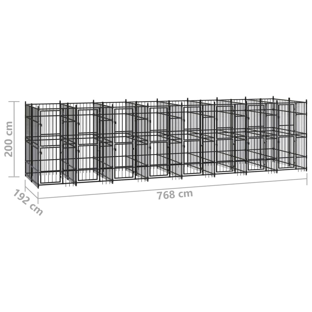 Outdoor Dog Kennel Steel 158.8 ft��