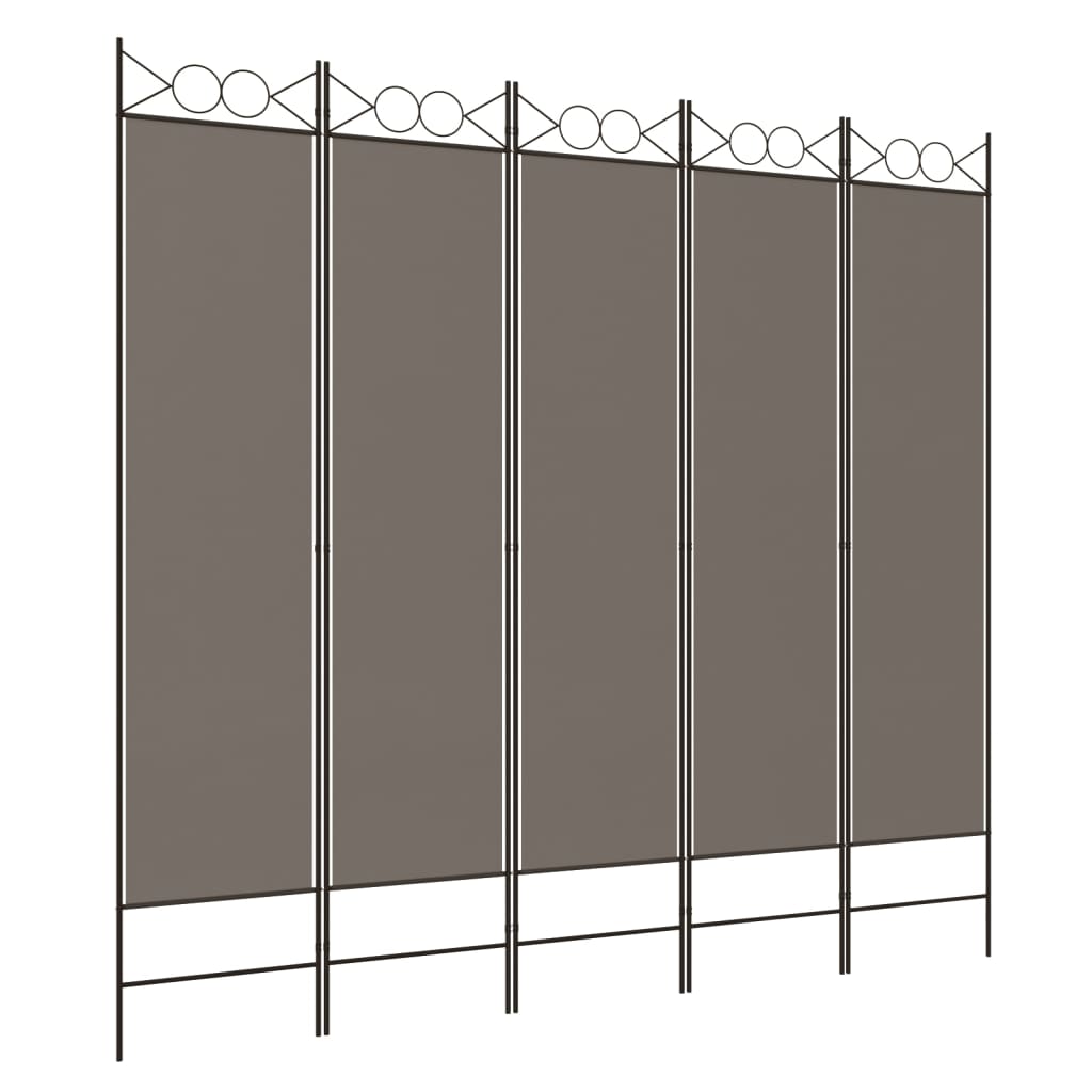 5-Panel Room Divider Anthracite 78.7"x86.6" Fabric