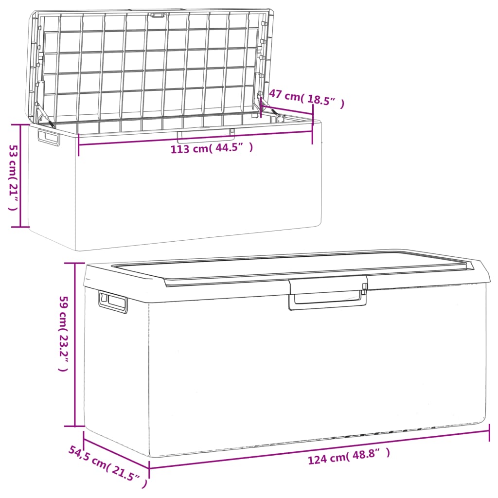 Patio Storage Box with Seat Cushion Anthracite 92.5 gal PP