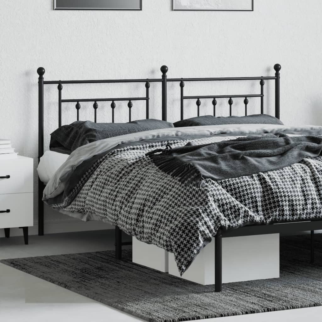 Metal Headboard Black 70.9"