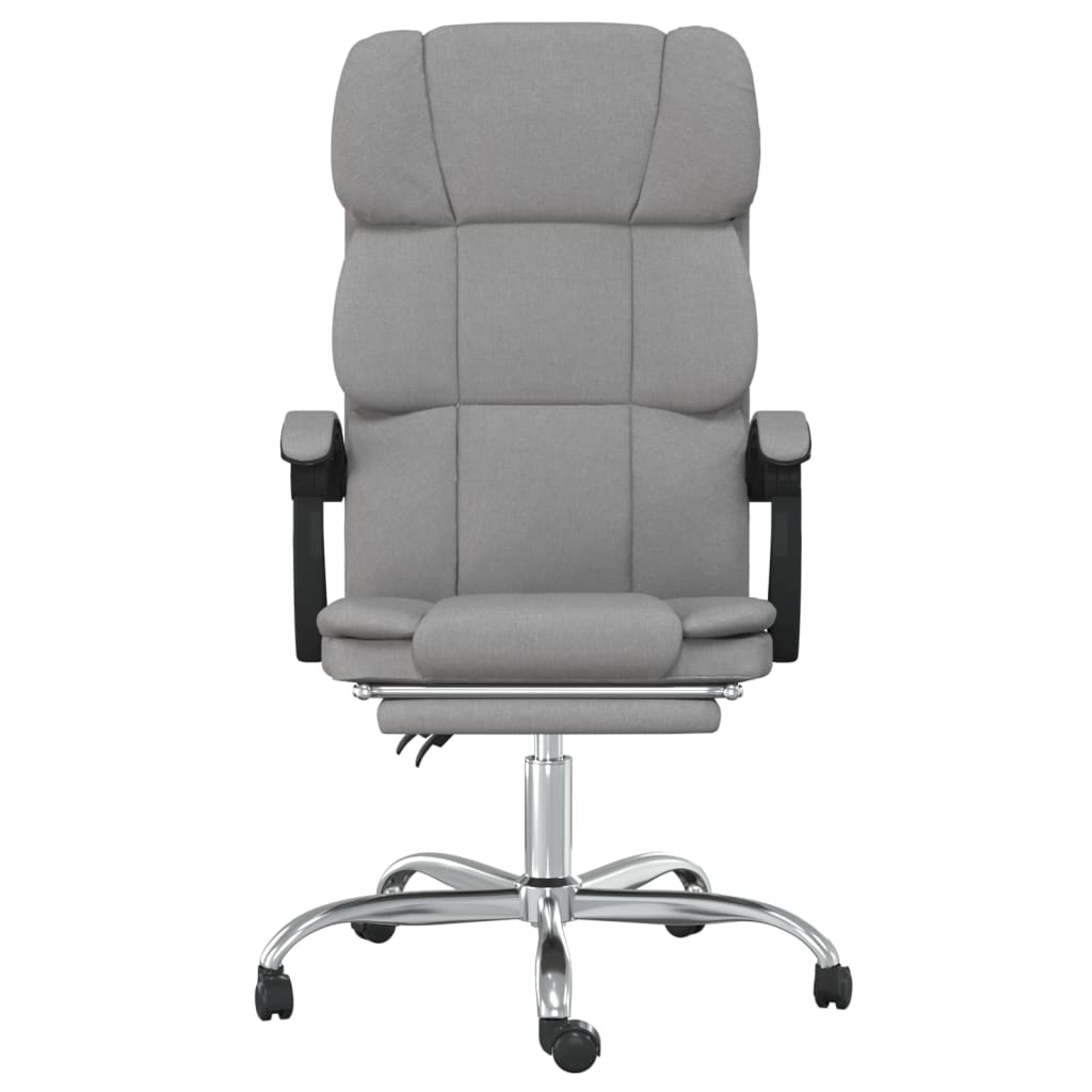 Reclining Office Chair Light Gray Fabric