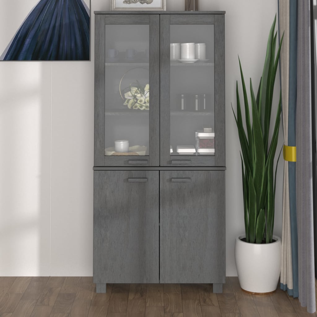 Highboard HAMAR Solid Wood Pine Light Gray