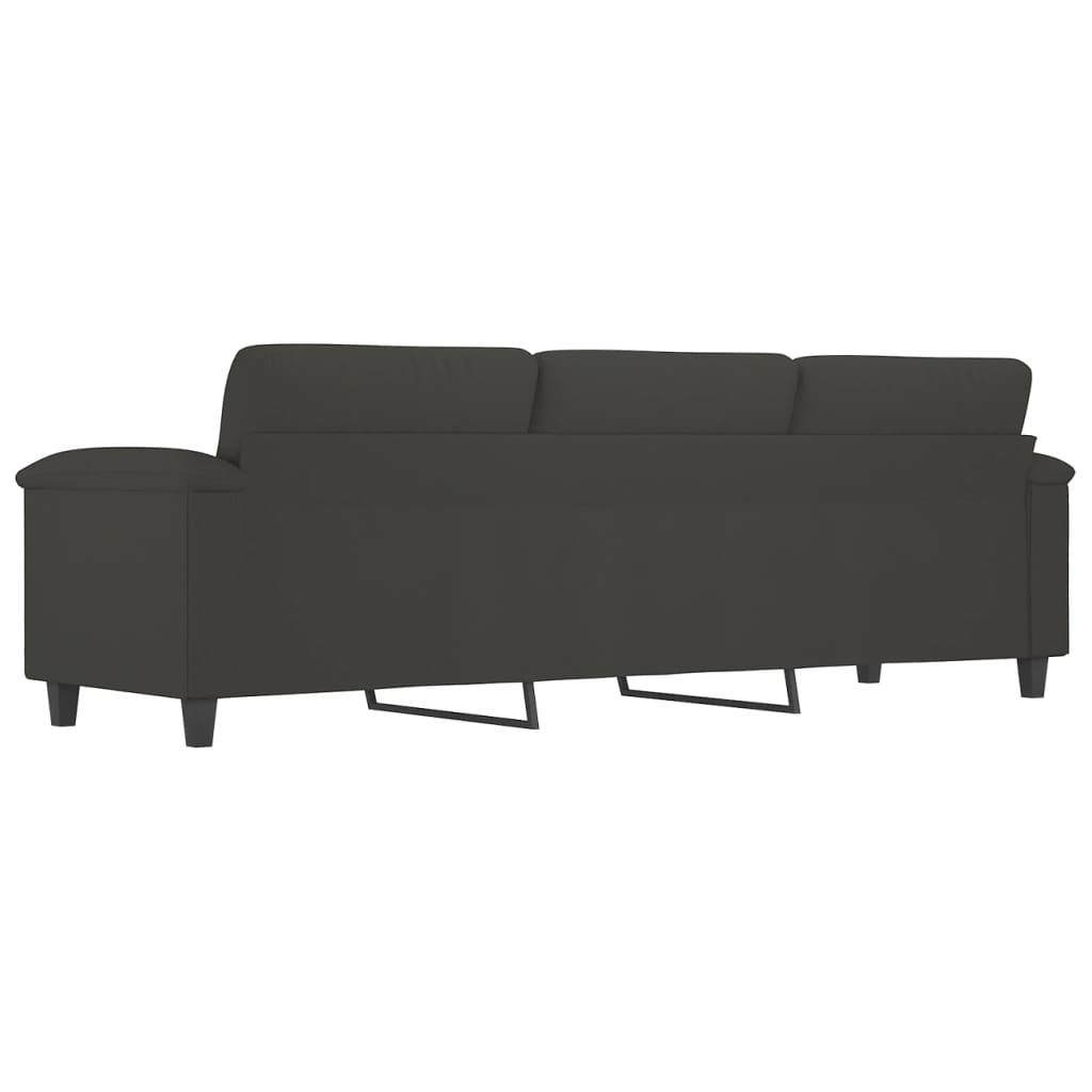 3-Seater Sofa Dark Gray 82.7" Microfiber Fabric