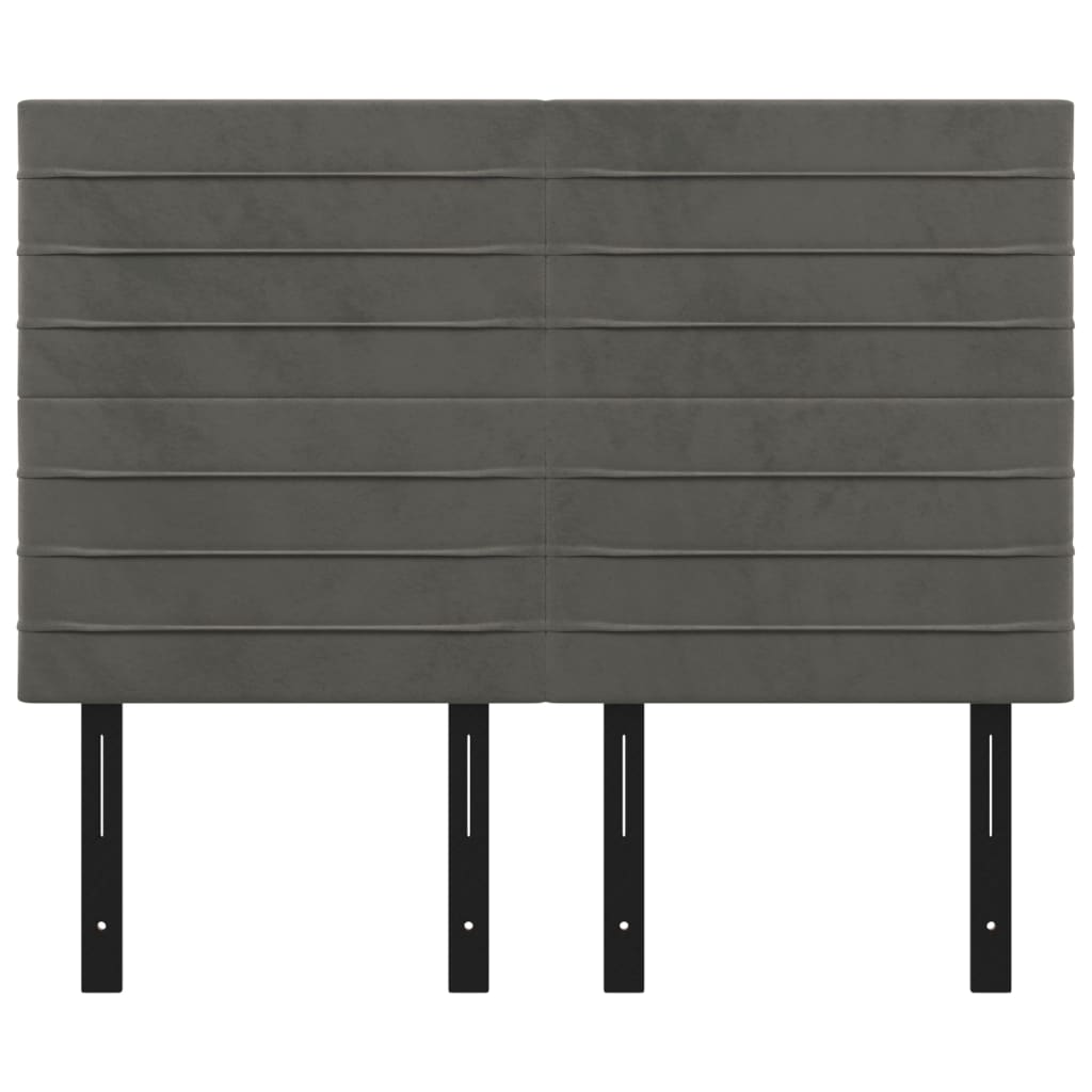 Headboards 4 pcs Dark Gray 28.3"x2"x30.7"/34.6" Velvet