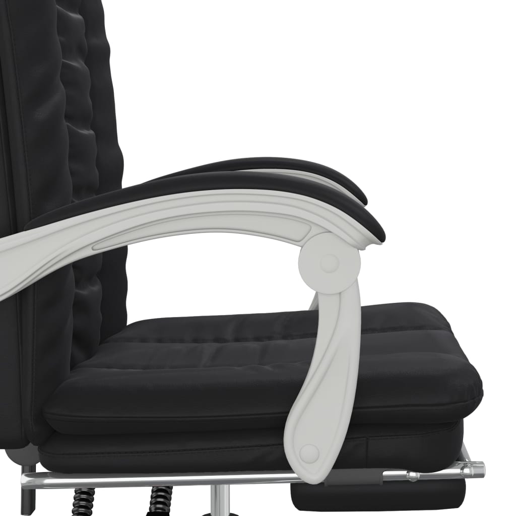 Reclining Office Chair Black Faux Leather