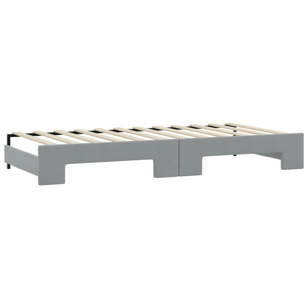 Daybed with Trundle without Mattress Light Gray 39.4"x74.8"