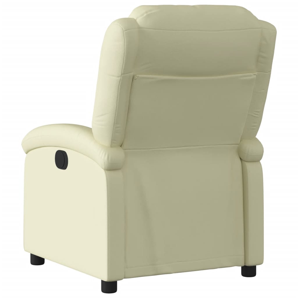 Recliner Chair Cream Real Leather