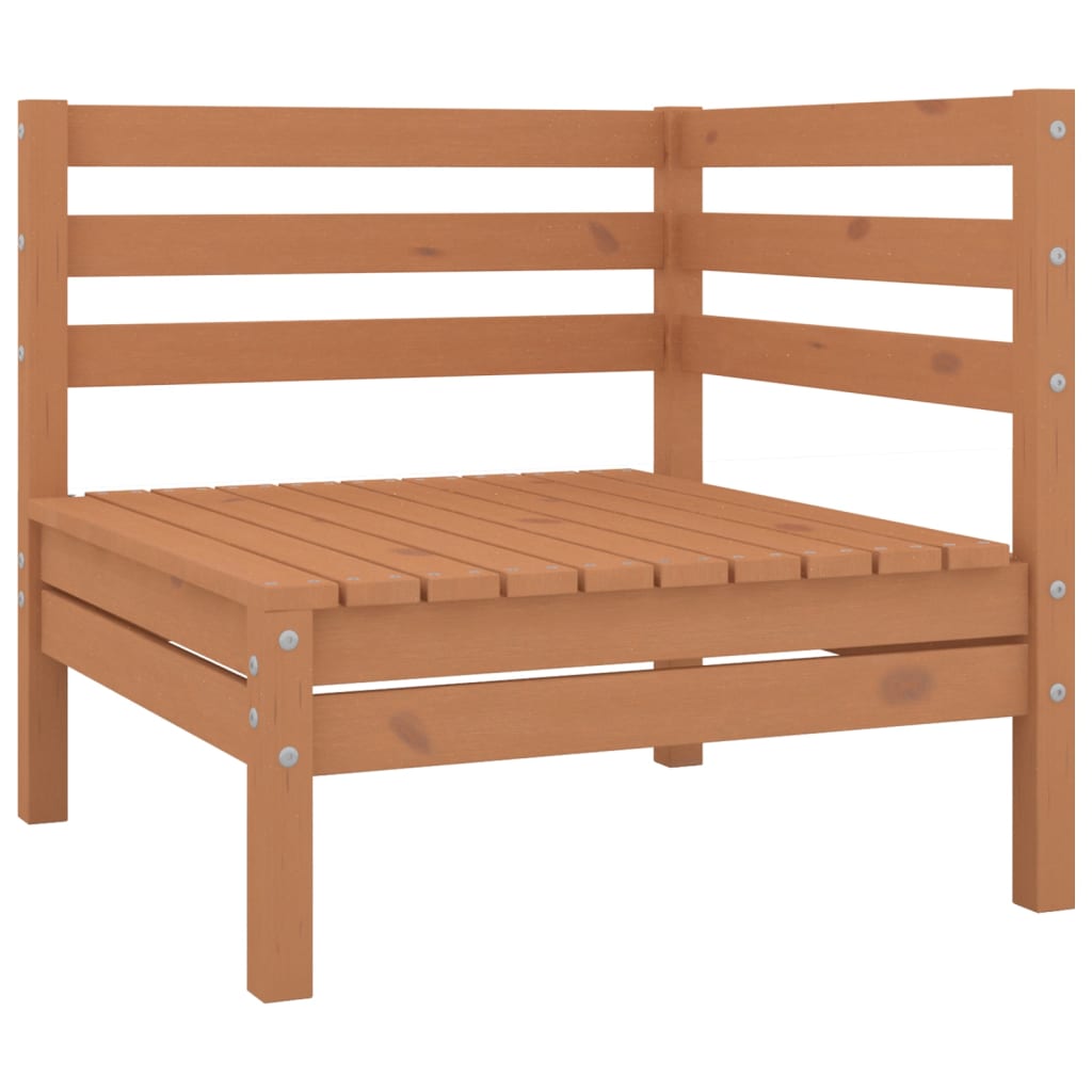 3 Piece Patio Lounge Set Solid Wood Pine Honey Brown